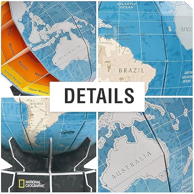 3D PUZZLE WORLD MAP NATIONAL GEOGRAPHIC - 3D PUZZLE FOR CHILDREN AGED 8+ | 32-PIECE EARTH GLOBE | MODEL ASSEMBLY | EASY TO ASSEMBLE - Image 2